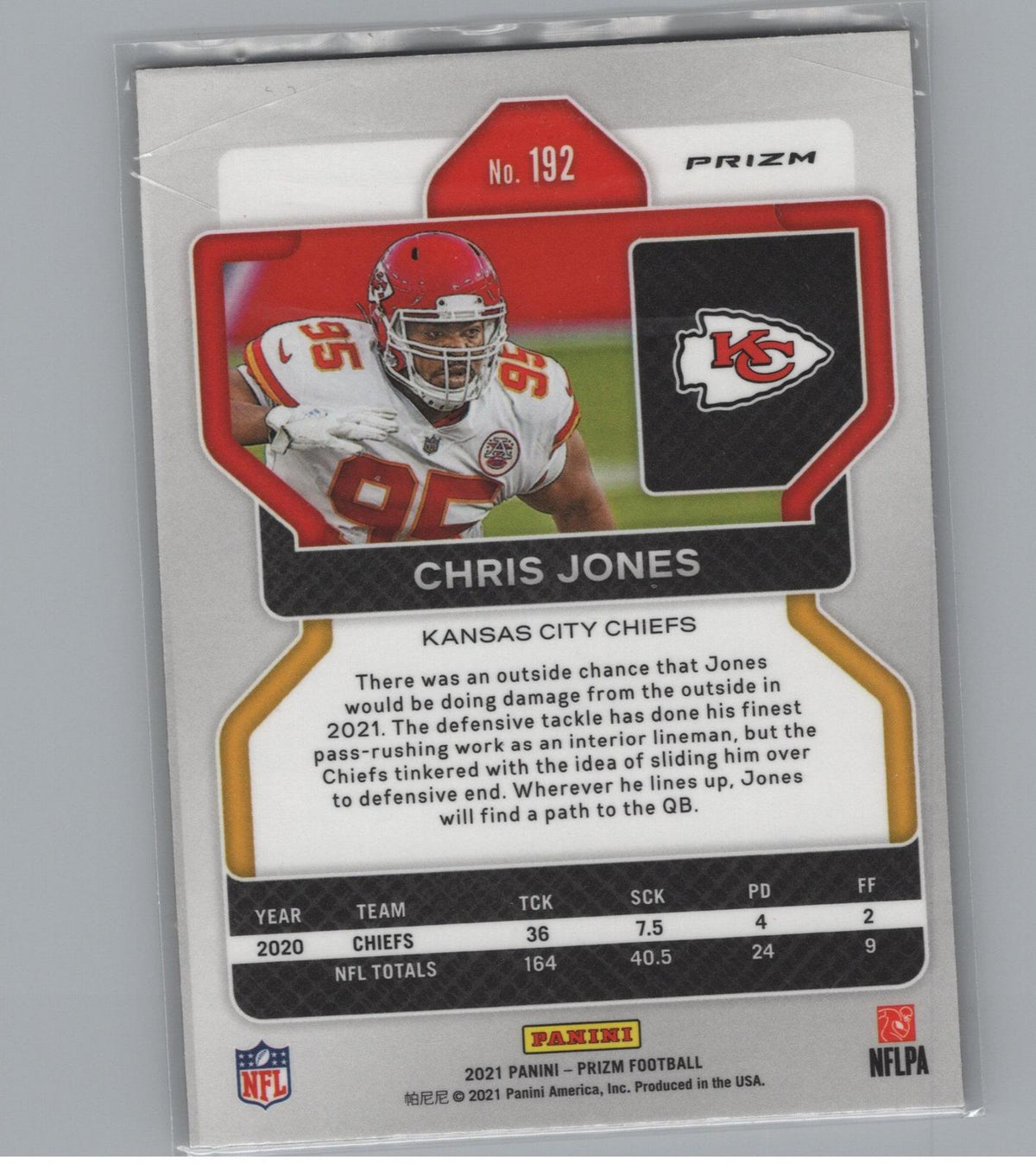 2021 Panini Prizm #192 Chris Jones Lazer