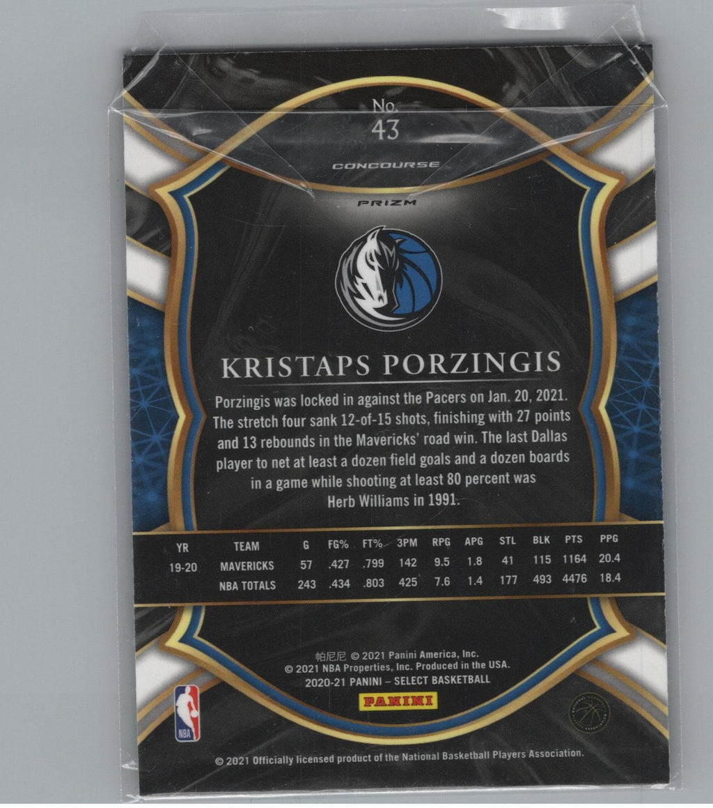 2020-21 Panini Select #43 Kristaps Porzingis Red White Orange Flash