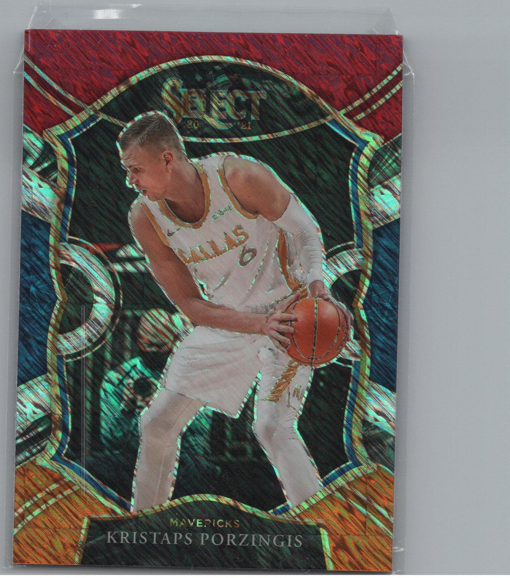 2020-21 Panini Select #43 Kristaps Porzingis Red White Orange Flash