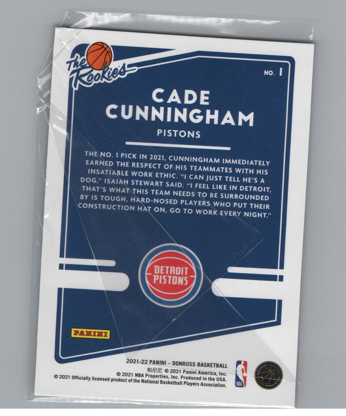 2021-22 Donruss #1 Cade Cunningham The Rookies