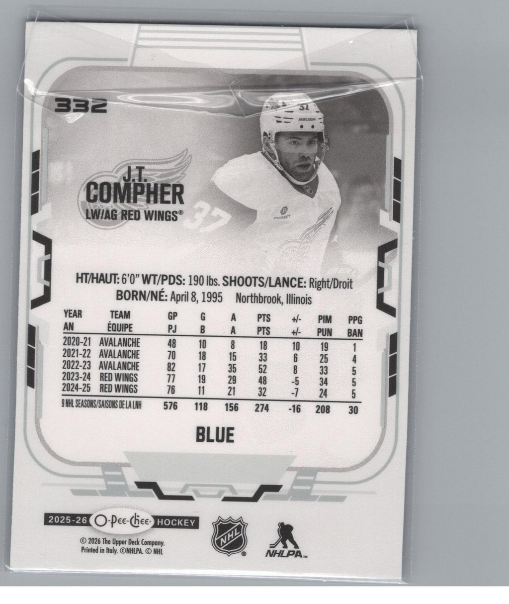 2025-26 O-Pee-Chee #332 J.T. Compher Blue Border