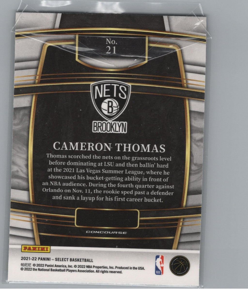 2021-22 Panini Select #21 Cameron Thomas