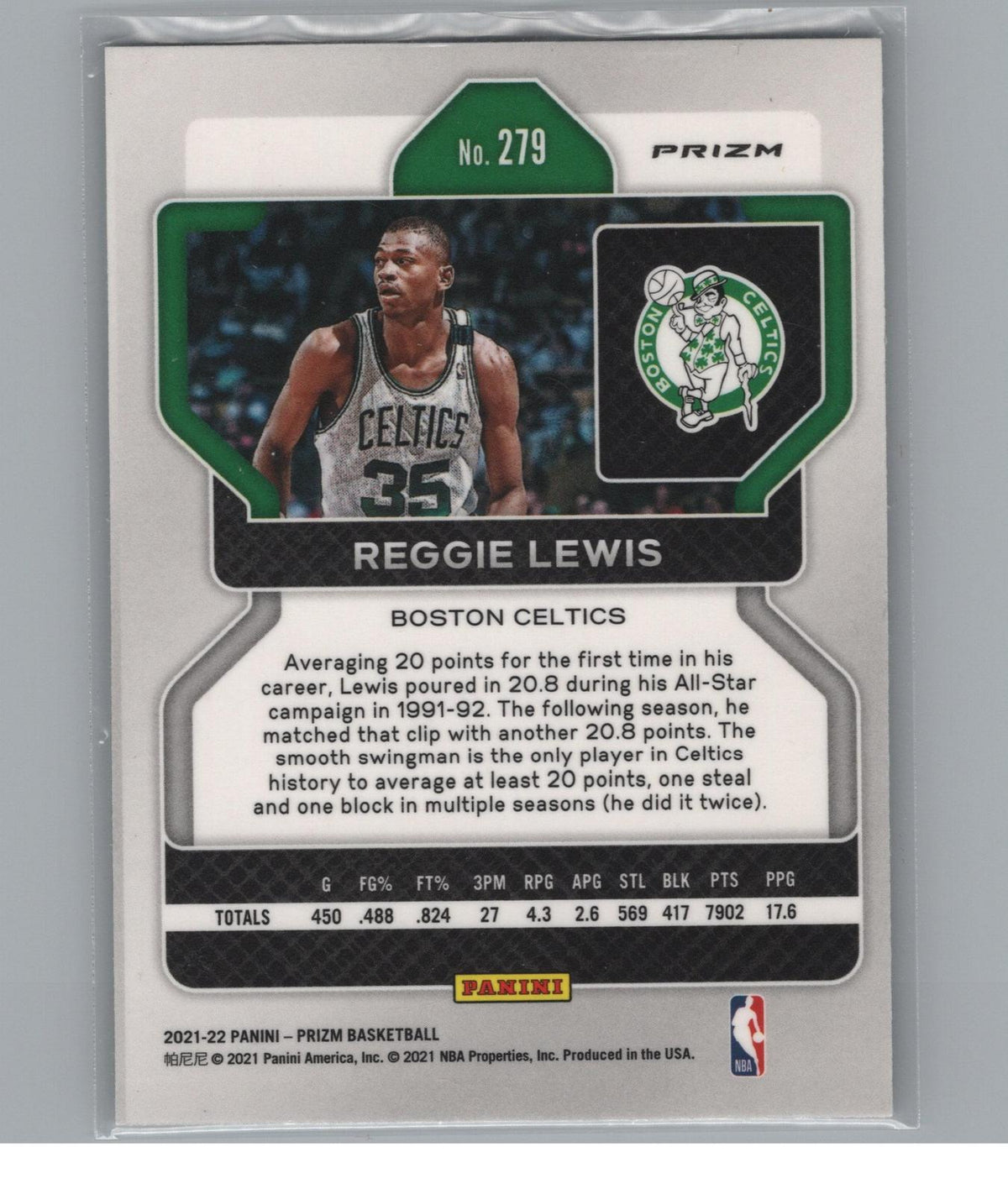 2021-22 Panini Prizm #279 Reggie Lewis Ice