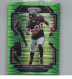 2021 Panini Prizm #35 Jordan Akins Neon Green Pulsar