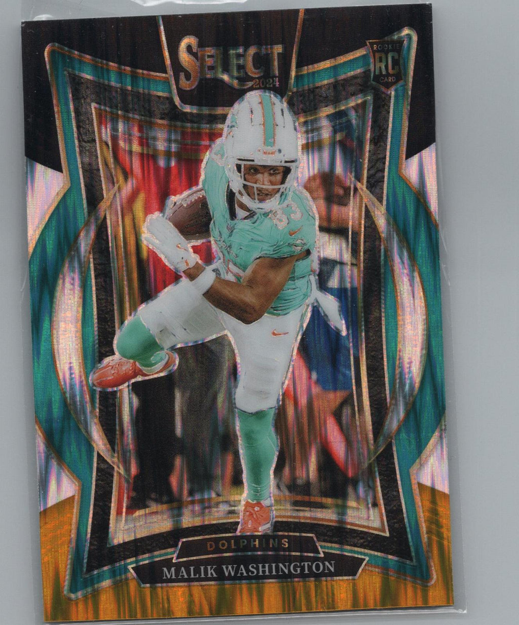 2024 Panini Select #71 Malik Washington Green & Yellow Prizm Shock