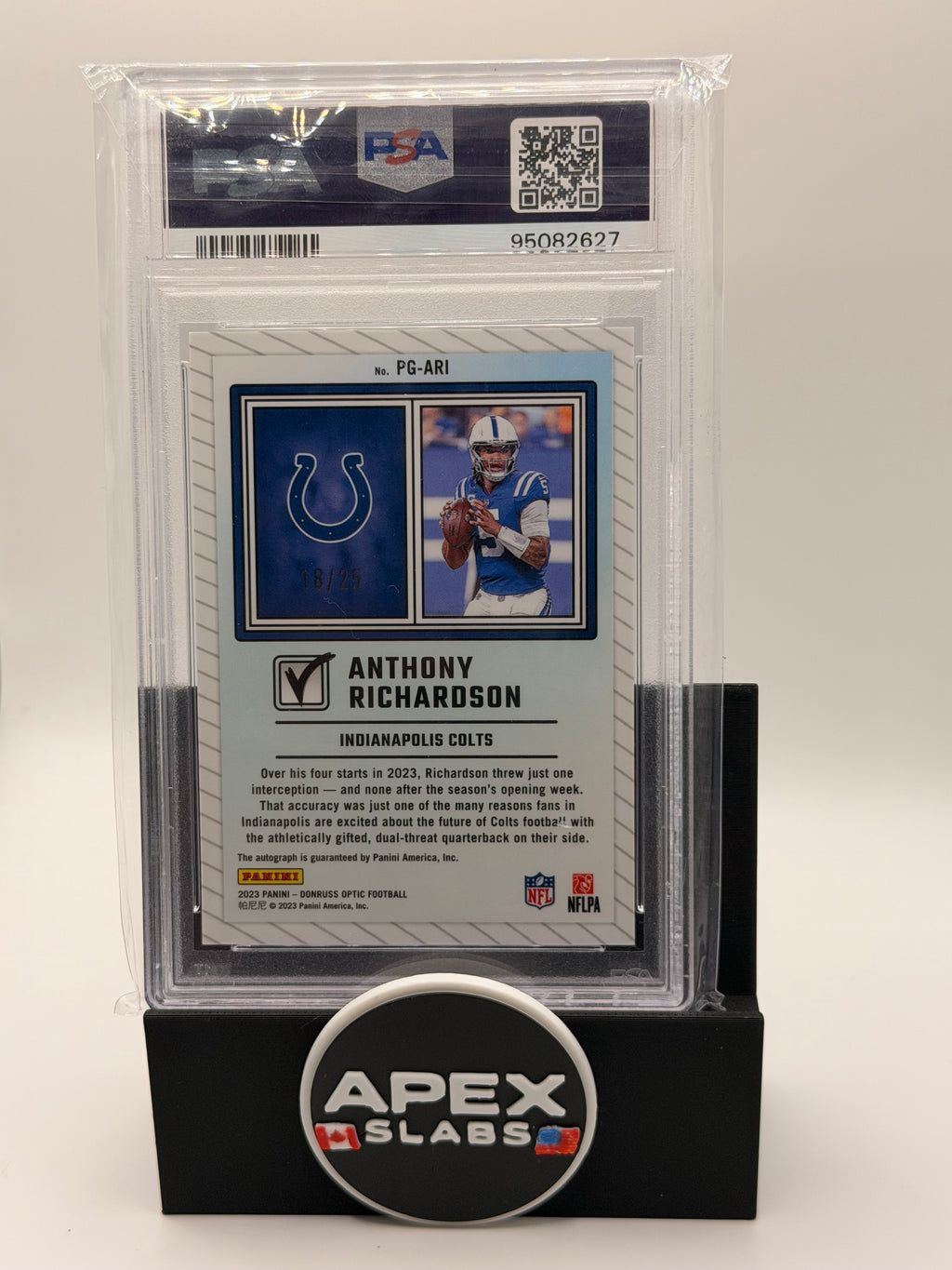 2023 Panini Donruss Optic Passing Grade Anthony Richardson /25