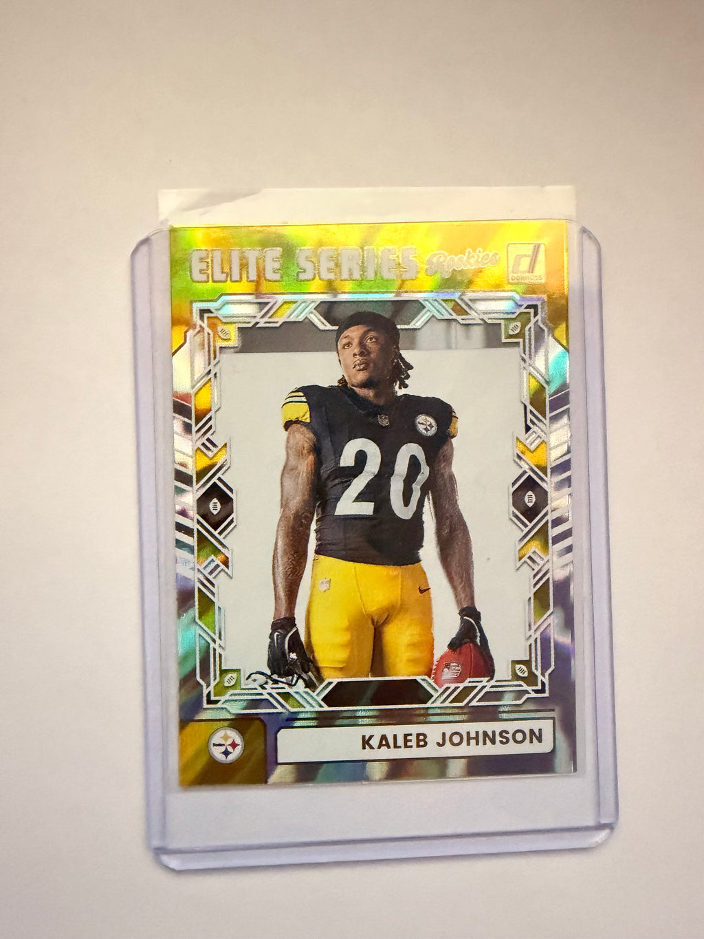 2025 Donruss Elite “Elite Series Rookies” Kaleb Johnson – Pittsburgh Steelers rookie insert.