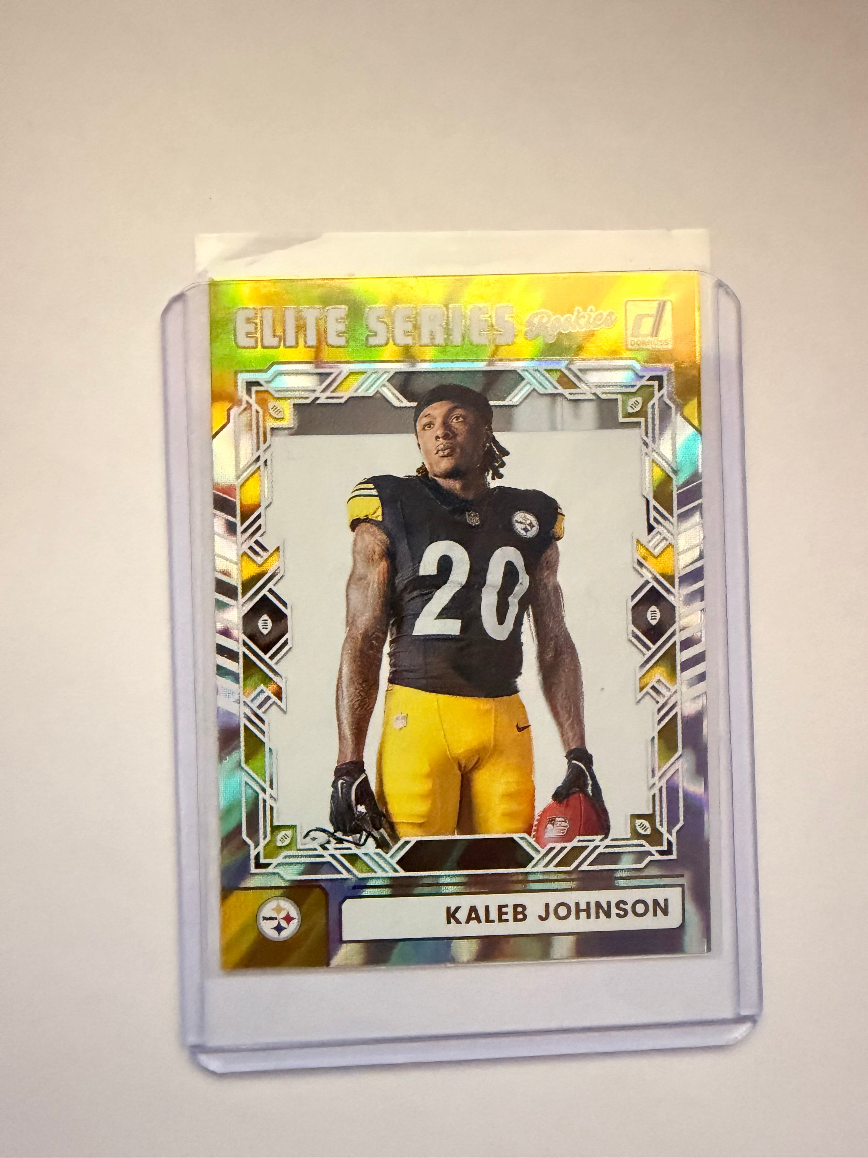 2025 Donruss Elite “Elite Series Rookies” Kaleb Johnson – Pittsburgh Steelers rookie insert.