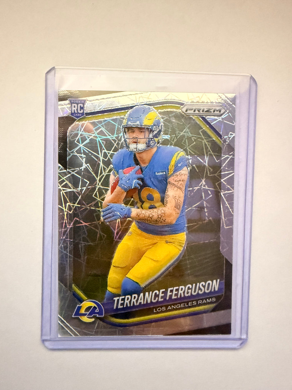 2025 Panini Prizm Terrance Ferguson RC (Silver Prizm) – Los Angeles Rams rookie tight end.