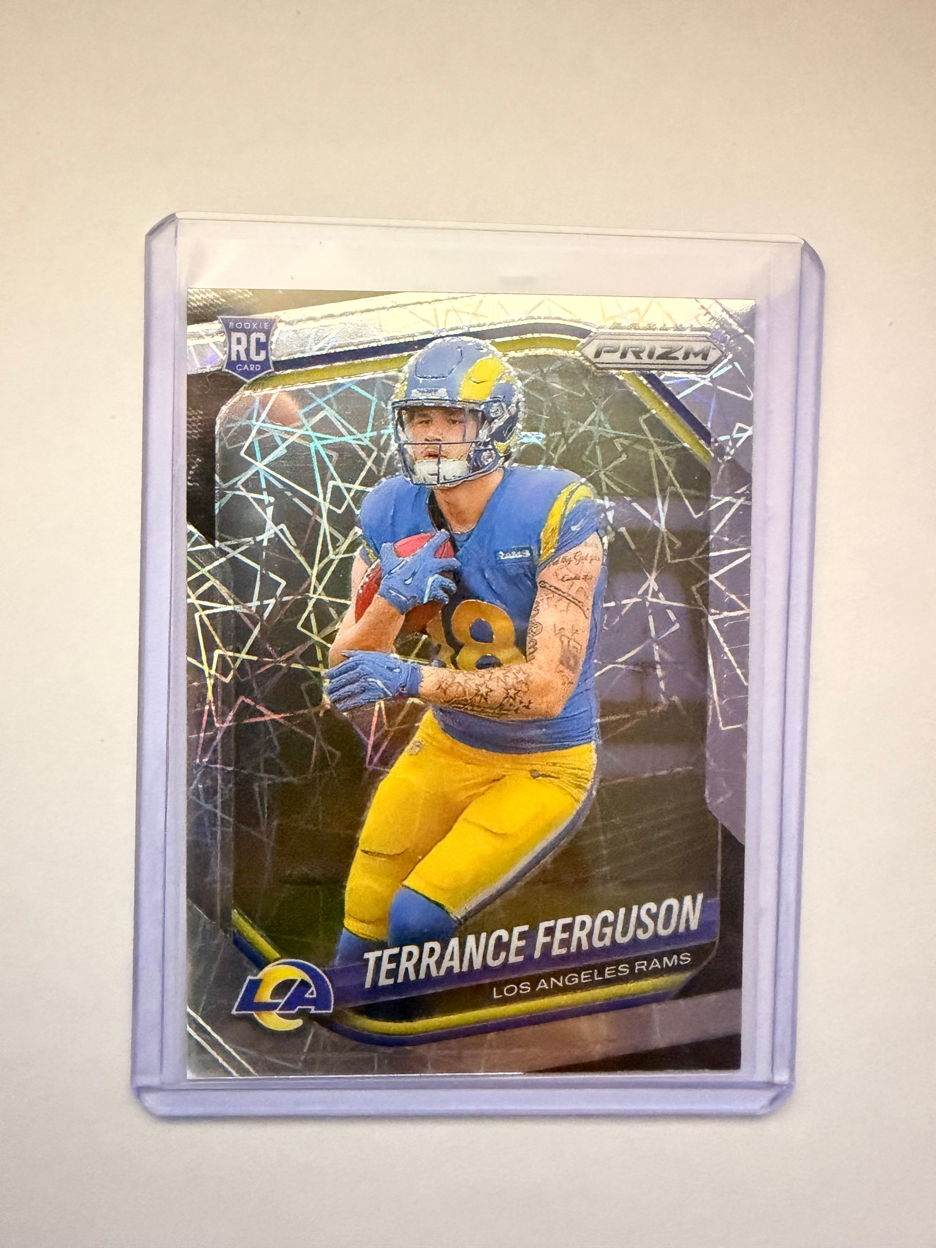 2025 Panini Prizm Terrance Ferguson RC (Silver Prizm) – Los Angeles Rams rookie tight end.