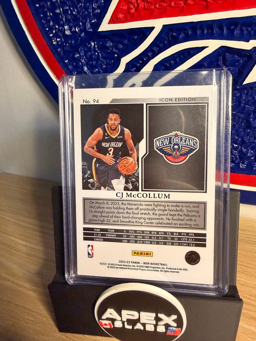 2022-23 Panini Noir Basketball CJ McCollum Numbered 23/99 Icon Edition #94 8