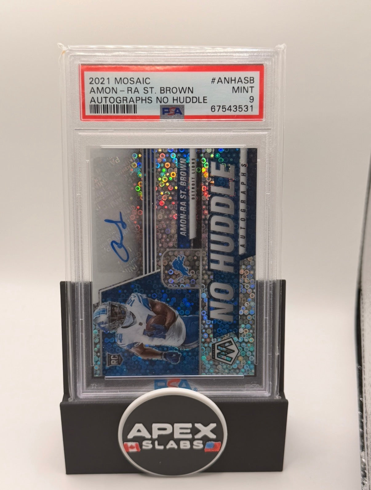 2021 Panini Mosaic Autographs No Huddle Amon-Ra St. Brown