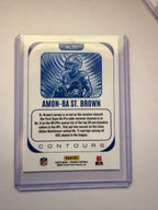 2025 Panini Phoenix “Contours” Amon-Ra St. Brown Insert – Detroit Lions. Clean star WR insert from Phoenix set