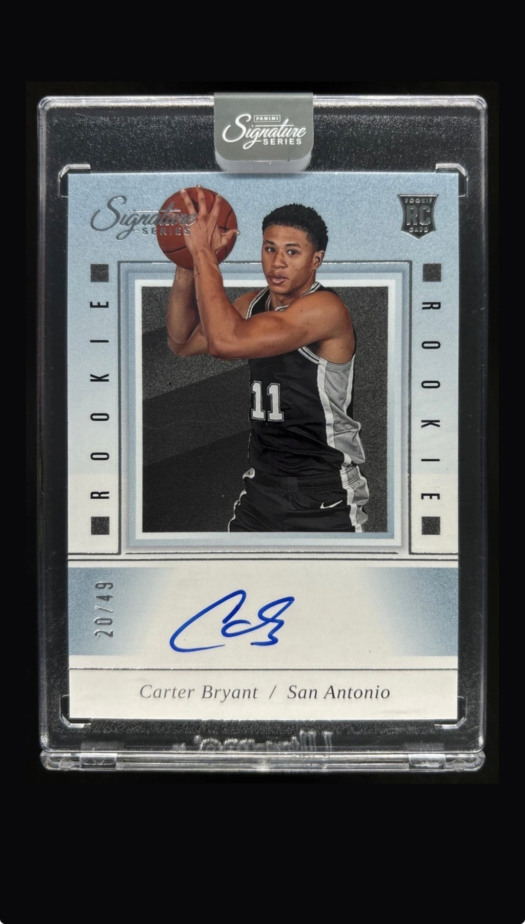 2025-26 Carter Bryant Panini Signature Series Rookie Auto RC Spurs /49