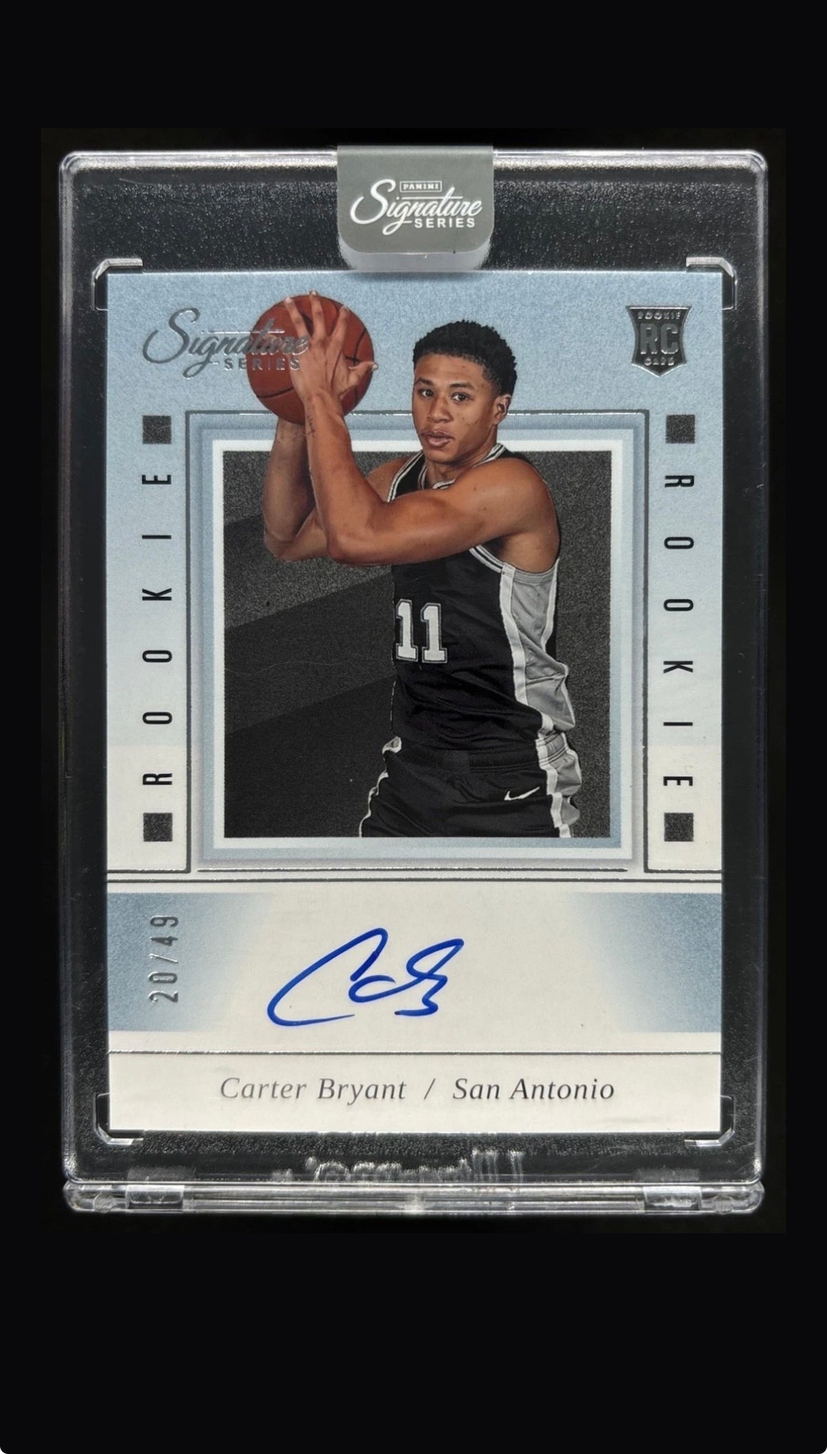 2025-26 Carter Bryant Panini Signature Series Rookie Auto RC Spurs /49