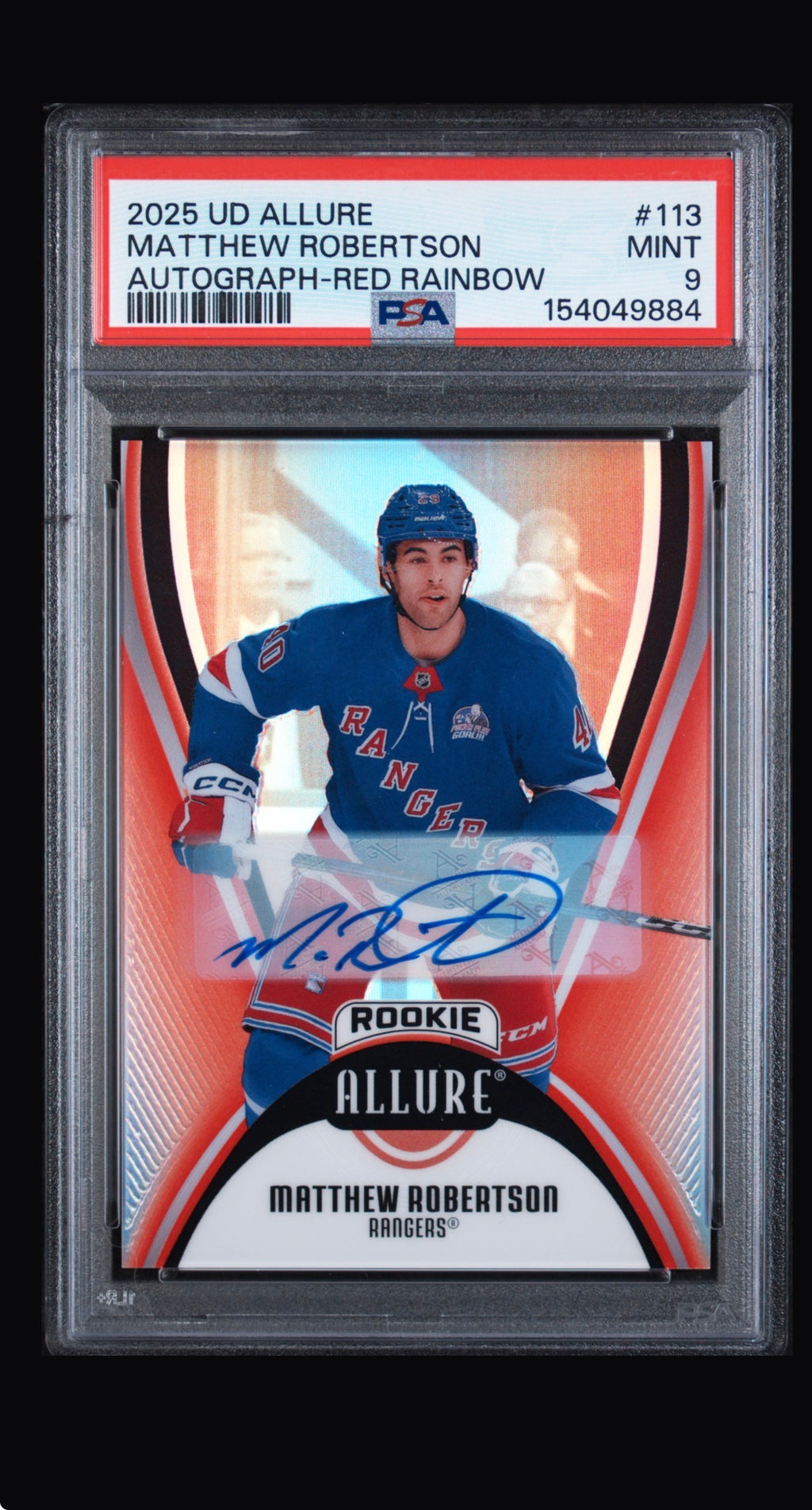 2025 Upper Deck Allure Matthew Robertson Auto PSA 9