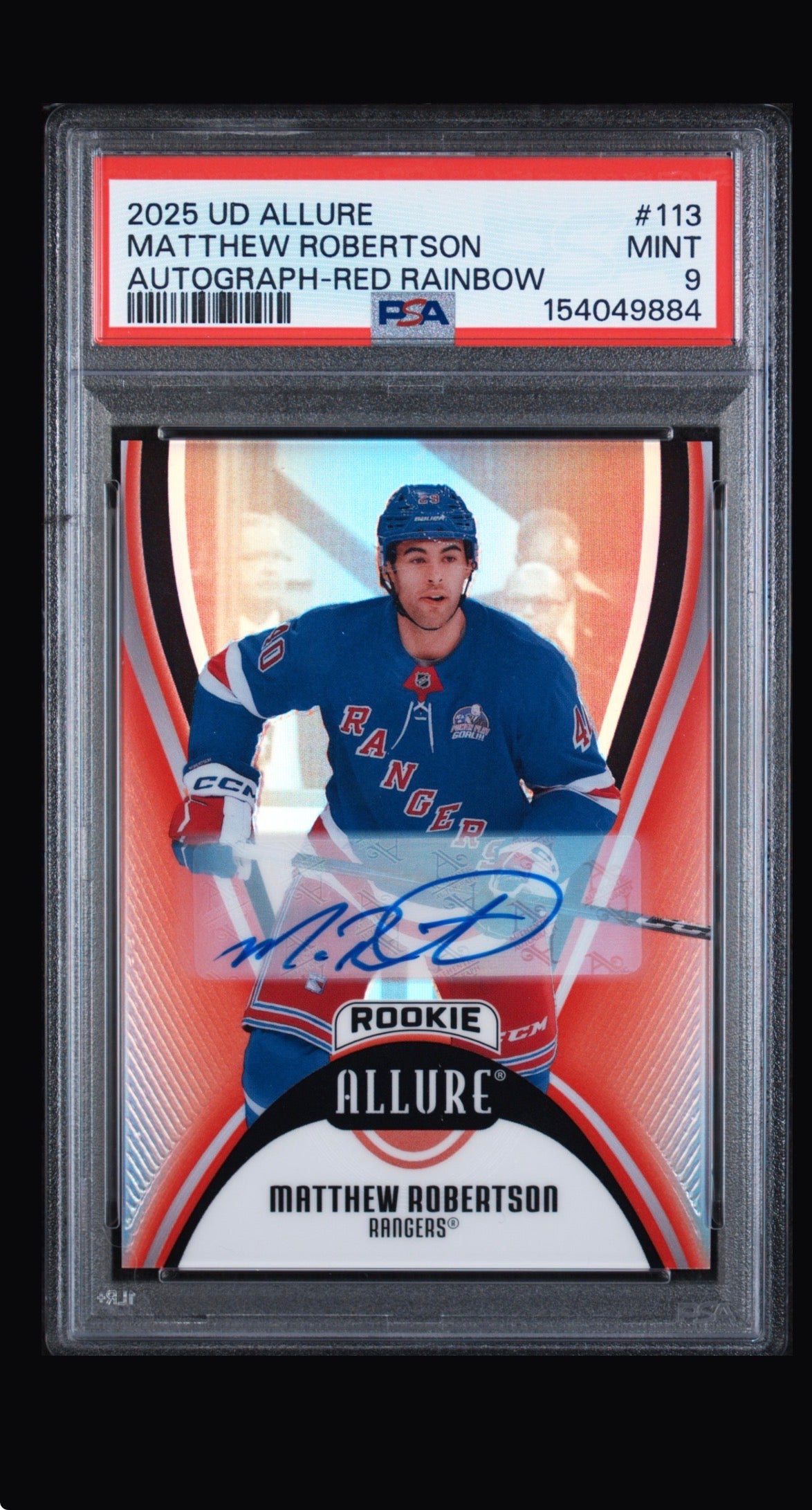 2025 Upper Deck Allure Matthew Robertson Auto PSA 9