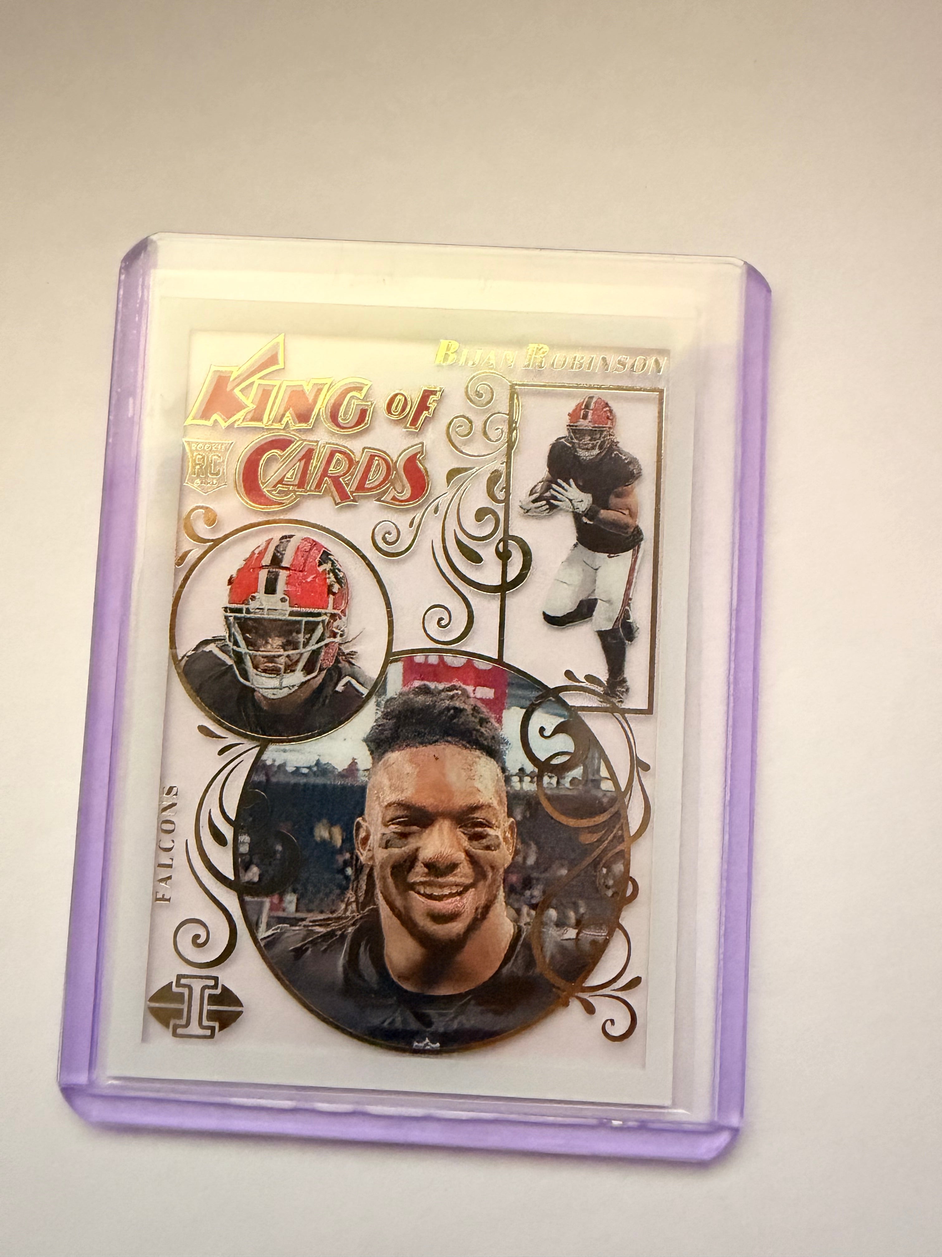 2023 Panini Illusions “King of Cards” Bijan Robinson RC – Atlanta Falcons. Premium rookie insert.