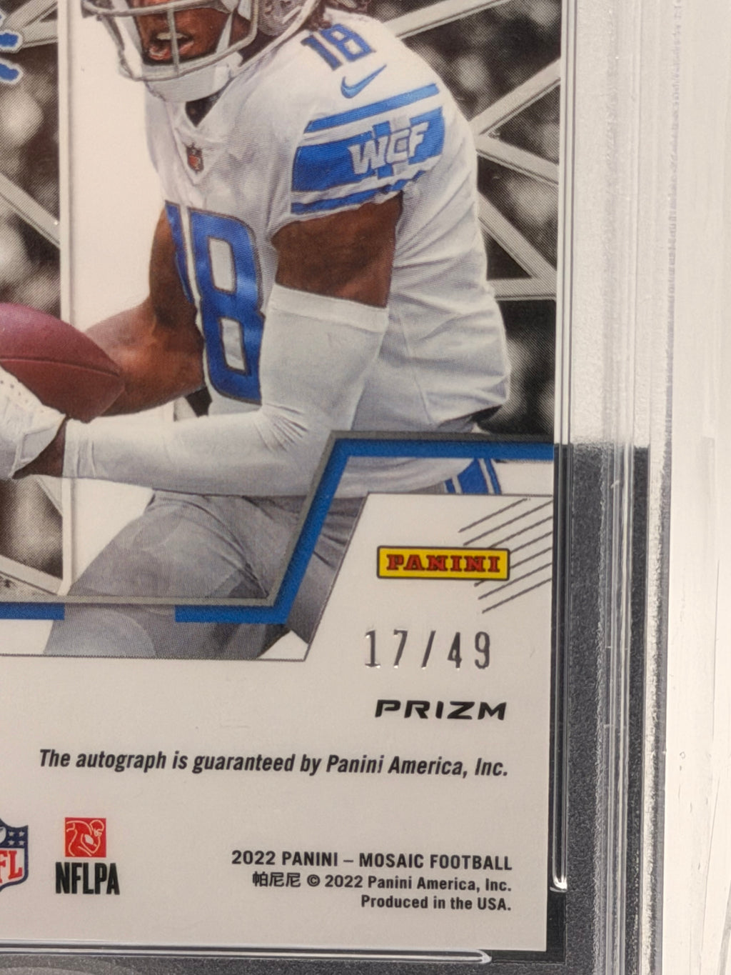 2022 Panini Mosaic Rookie Autograph Mosaic Jameson Williams /49