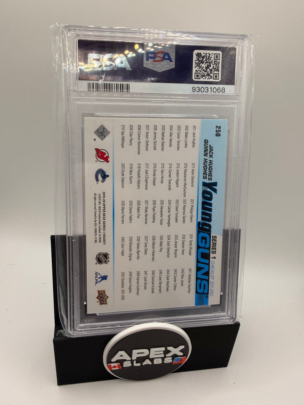 2019 Upper Deck J.hughes/q.hughes #250 psa 10