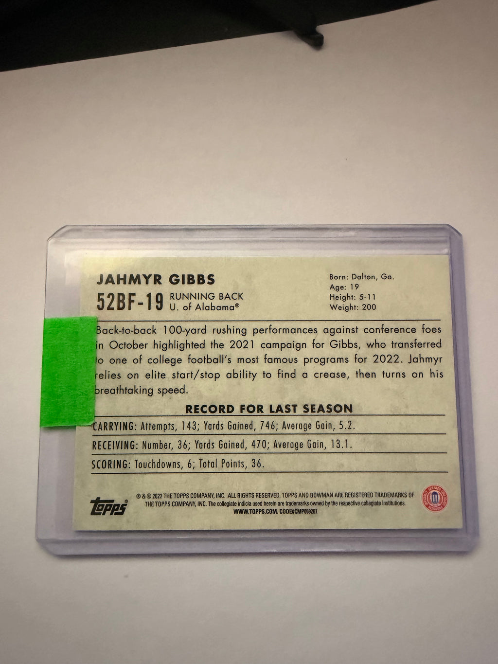 Gibbs Jsn Ohio state and Alabama