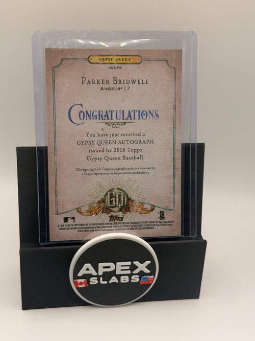 2018 Topps Gypsy Queen Parker Bridwell Auto Los Angeles Angels Rookie RC