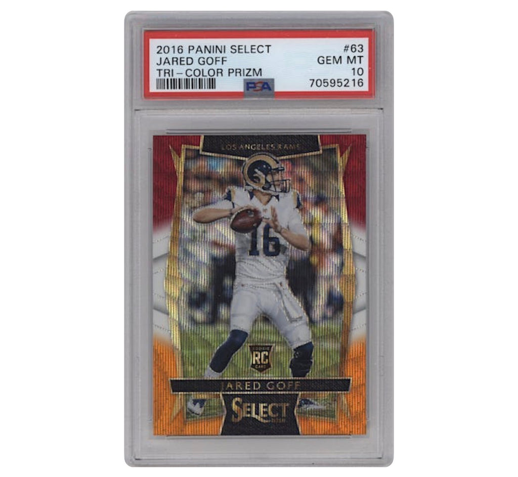 Jared Goff – 2016 Panini Select Tri-Color Prizm RC – #63 – PSA 10 GEM MINT