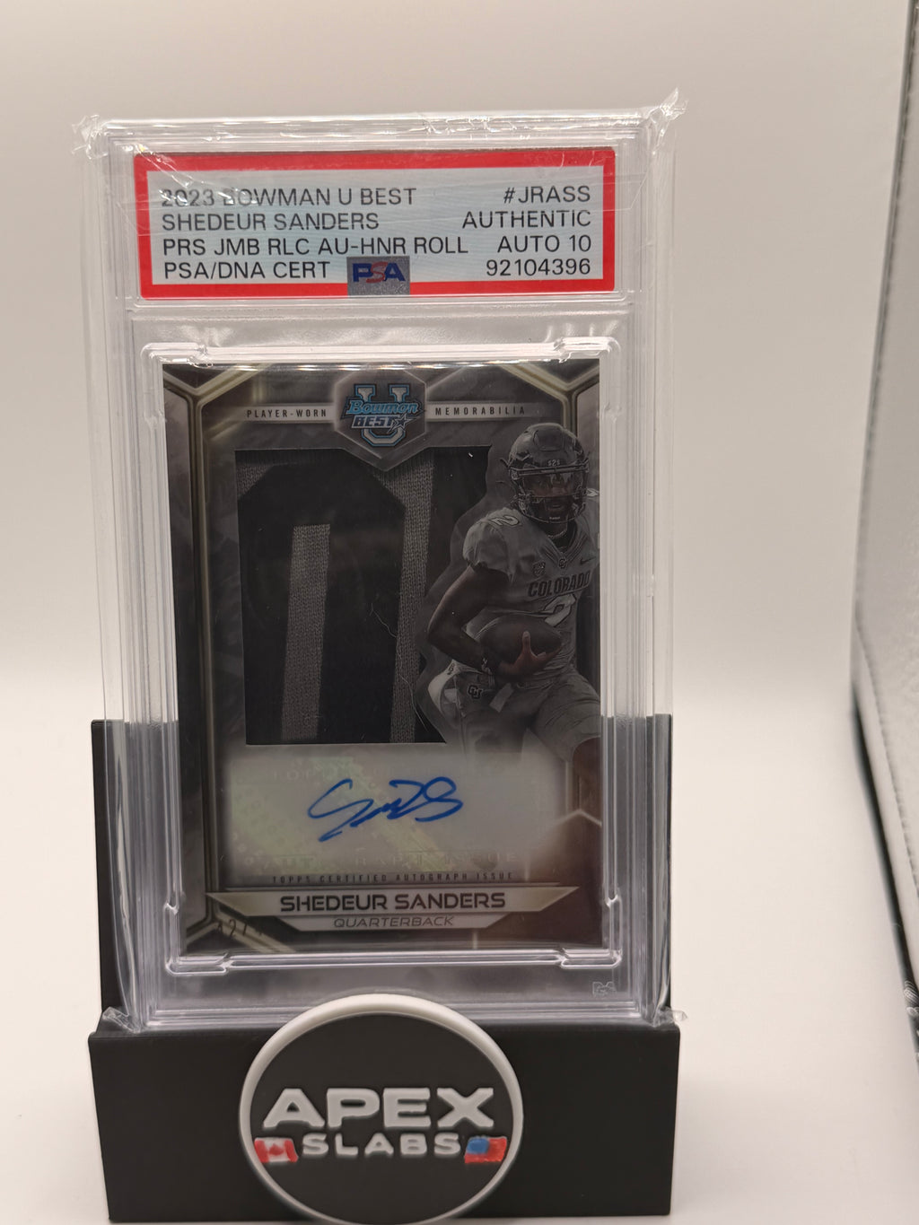 2023 Bowman University Best Prospect Jumbo Relic Autographs Shedeur Sanders