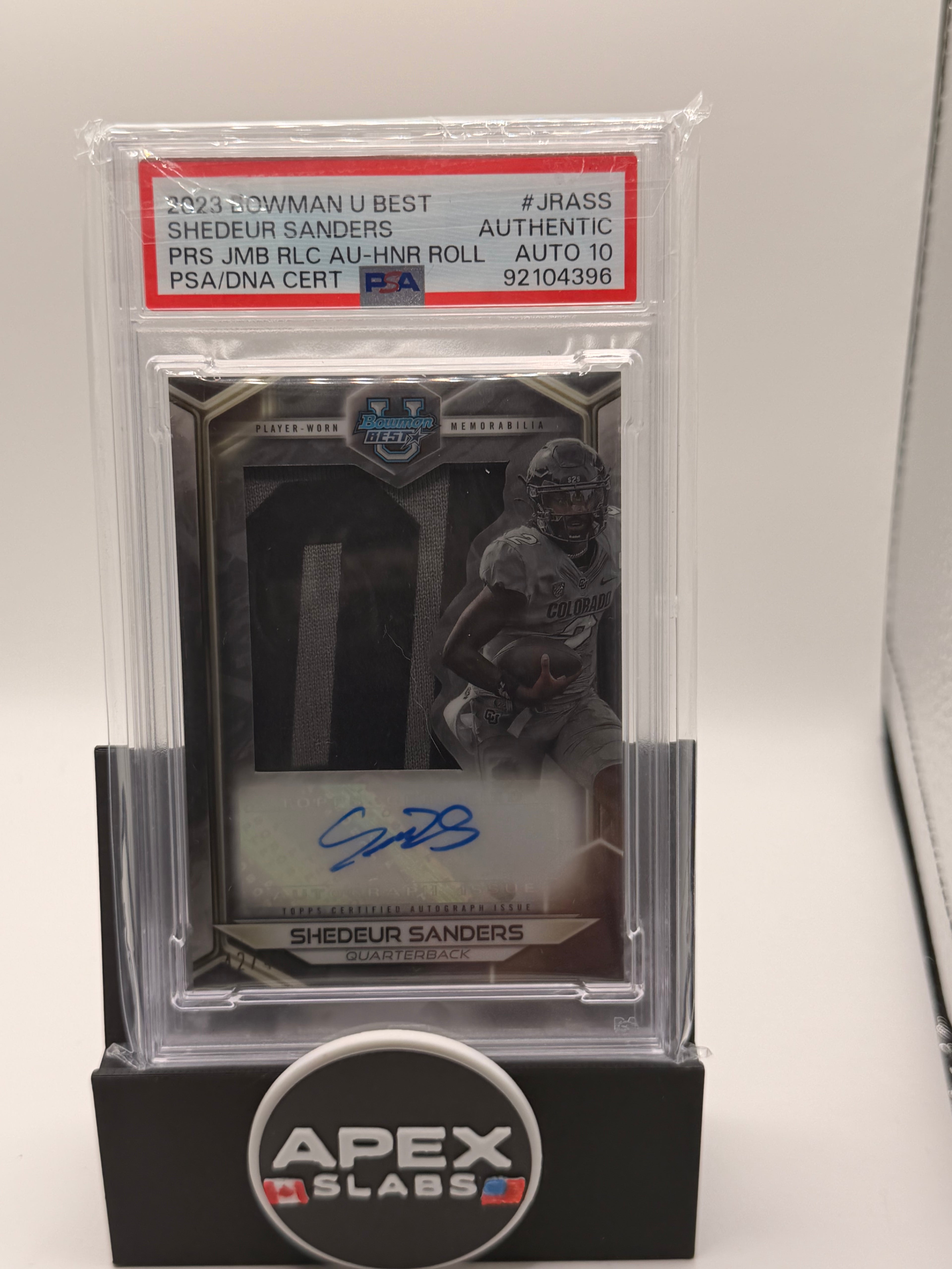 2023 Bowman University Best Prospect Jumbo Relic Autographs Shedeur Sanders