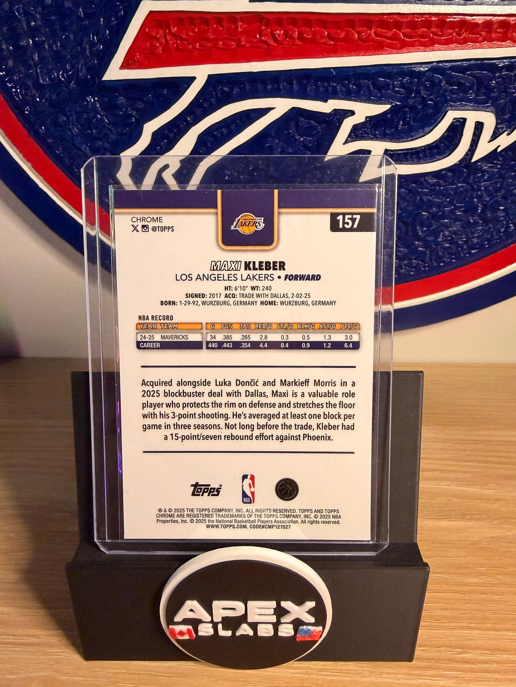 2025 Topps Chrome Maxi Kleber #157 Red White & Blue Refractor