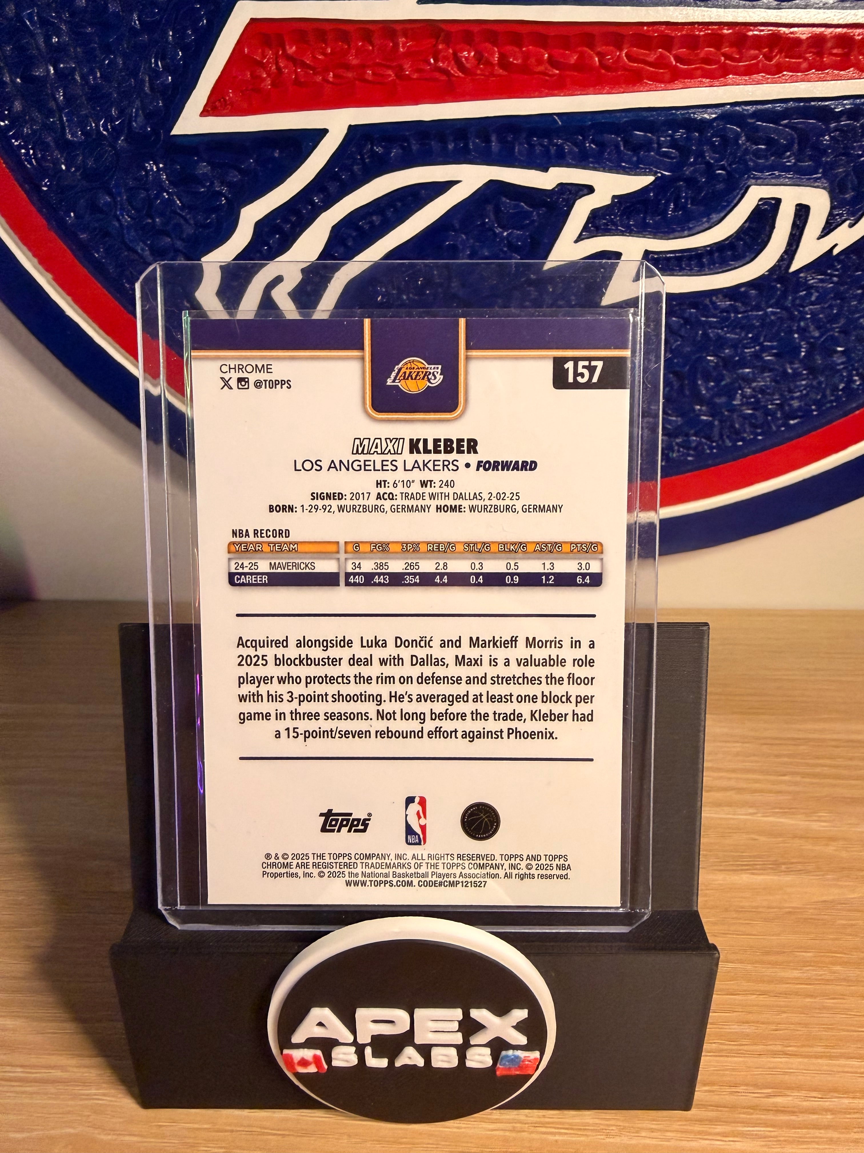 2025 Topps Chrome Maxi Kleber #157 Red White & Blue Refractor