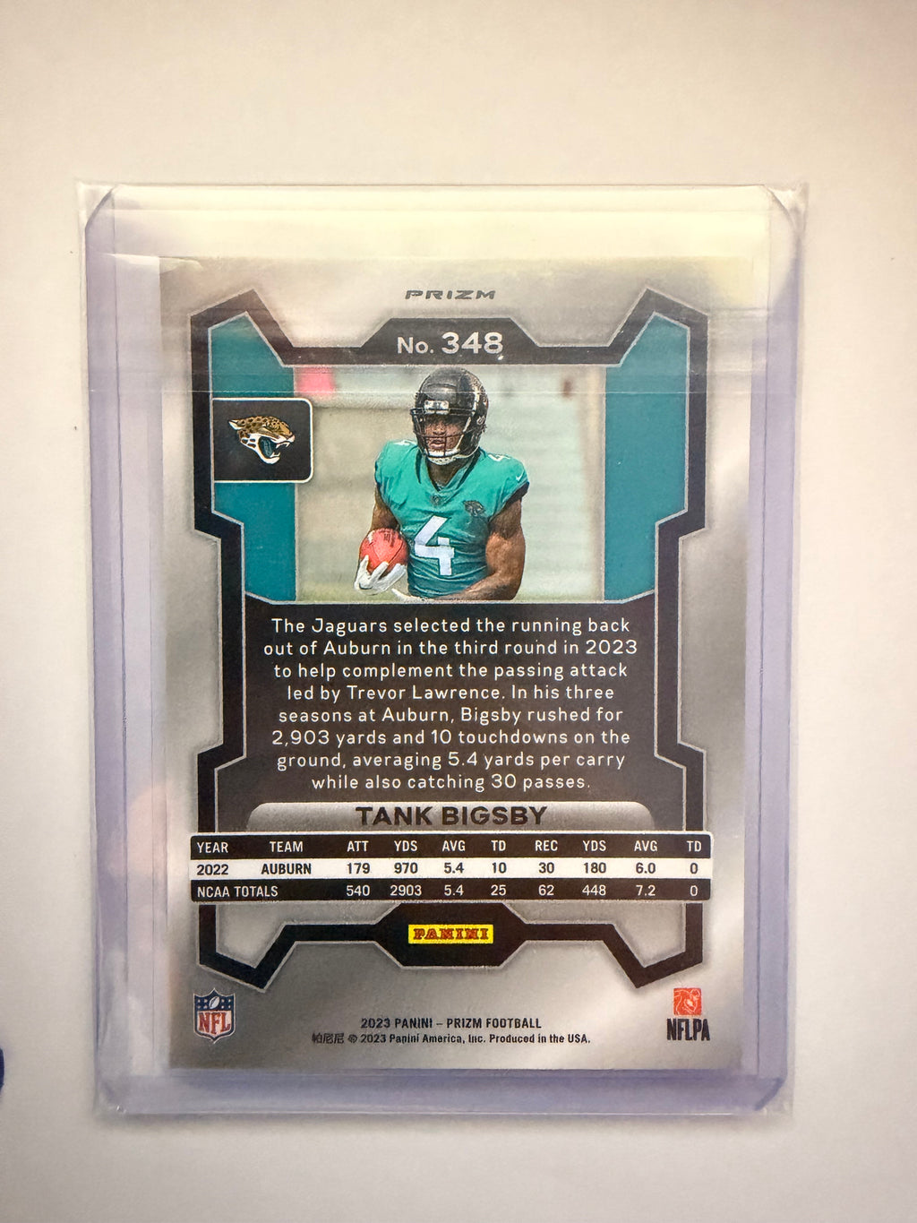 2023 Panini Prizm Tank Bigsby Green Prizm RC – Jacksonville Jaguars. Green parallel rookie.