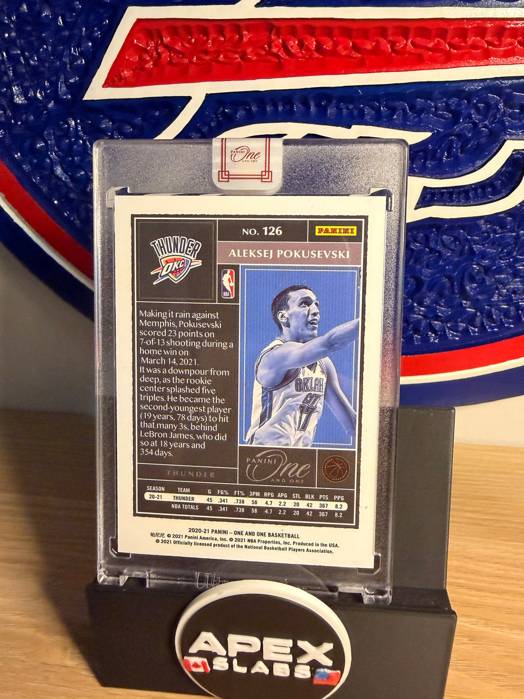 2020-21 Panini One And One #126 Aleksej Pokusevski OKC Thunder RC Rookie /99