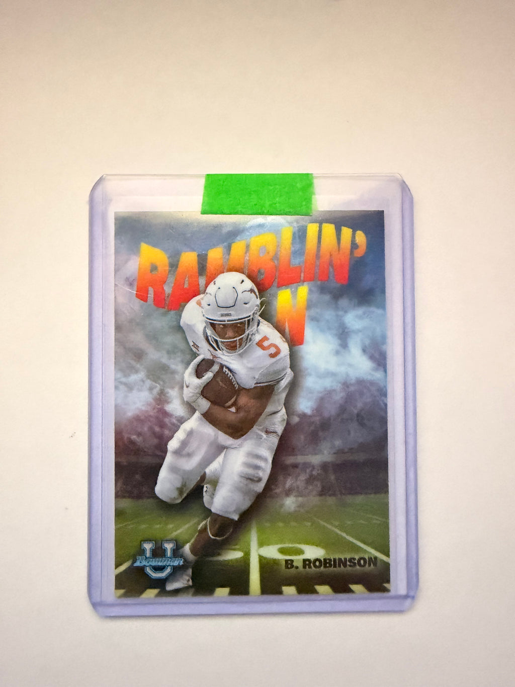 Bijan Robinson “Ramblin’ Man” Collegiate Insert – Texas Longhorns. Eye-catching college-era insert.