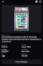 2023 Panini Donruss Jalen Hurts Optic Passing Grade Gold pop 1 PSA 9  /10