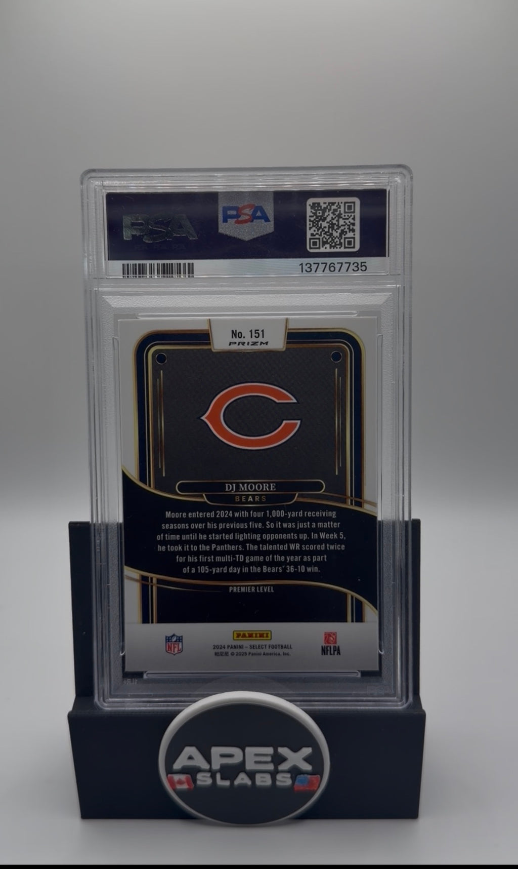 2024 Panini Select Dj Moore Zebra Shock PSA 9
