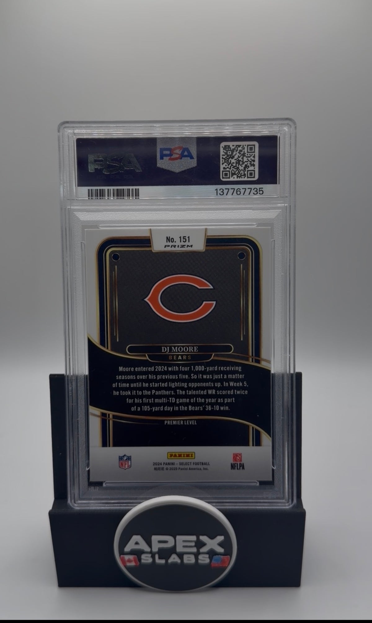 2024 Panini Select Dj Moore Zebra Shock PSA 9