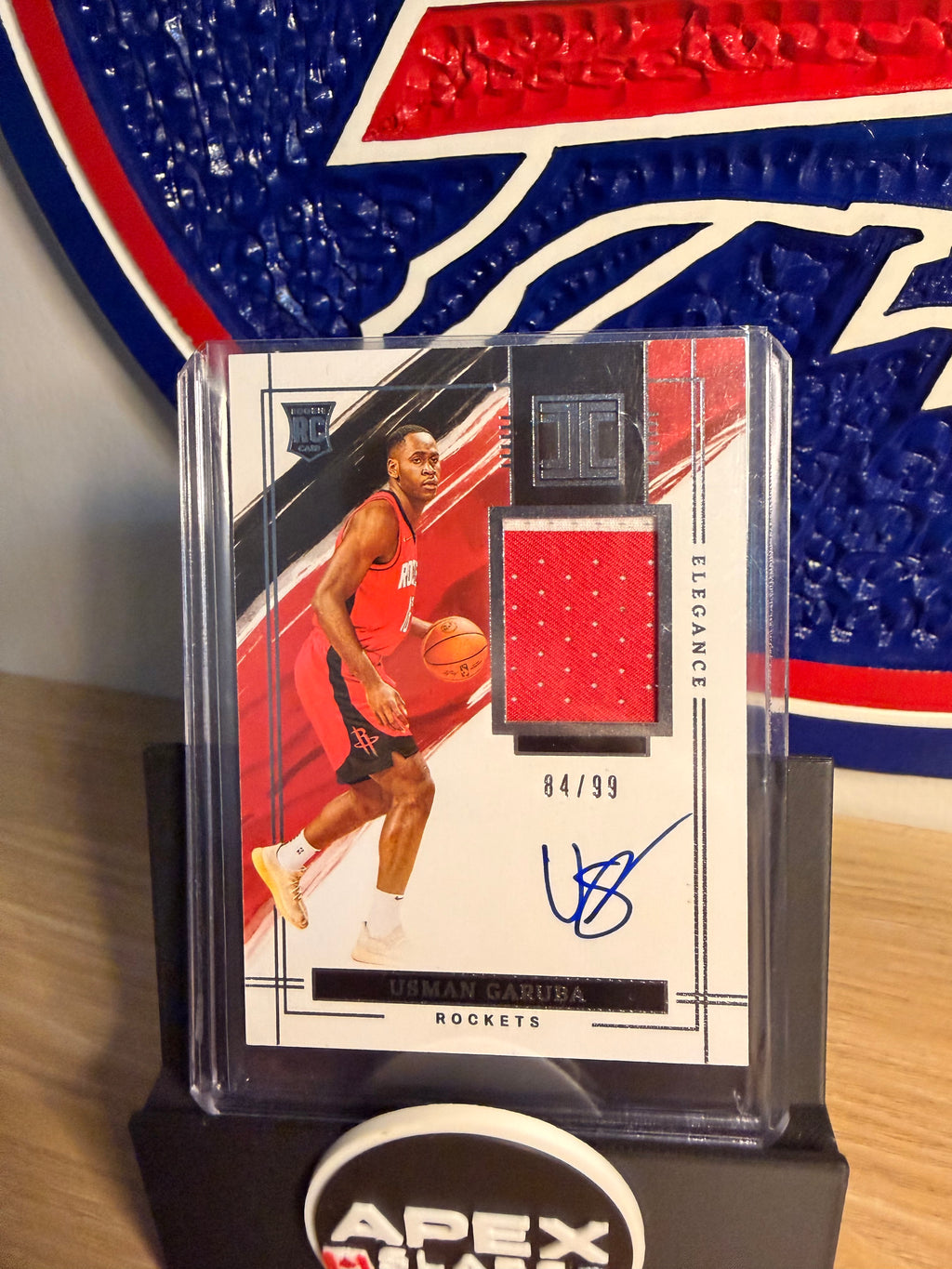 2021-22 Usman Garuba Impeccable RC Patch Auto /99 Argent Rockets RPA #123 Maillot