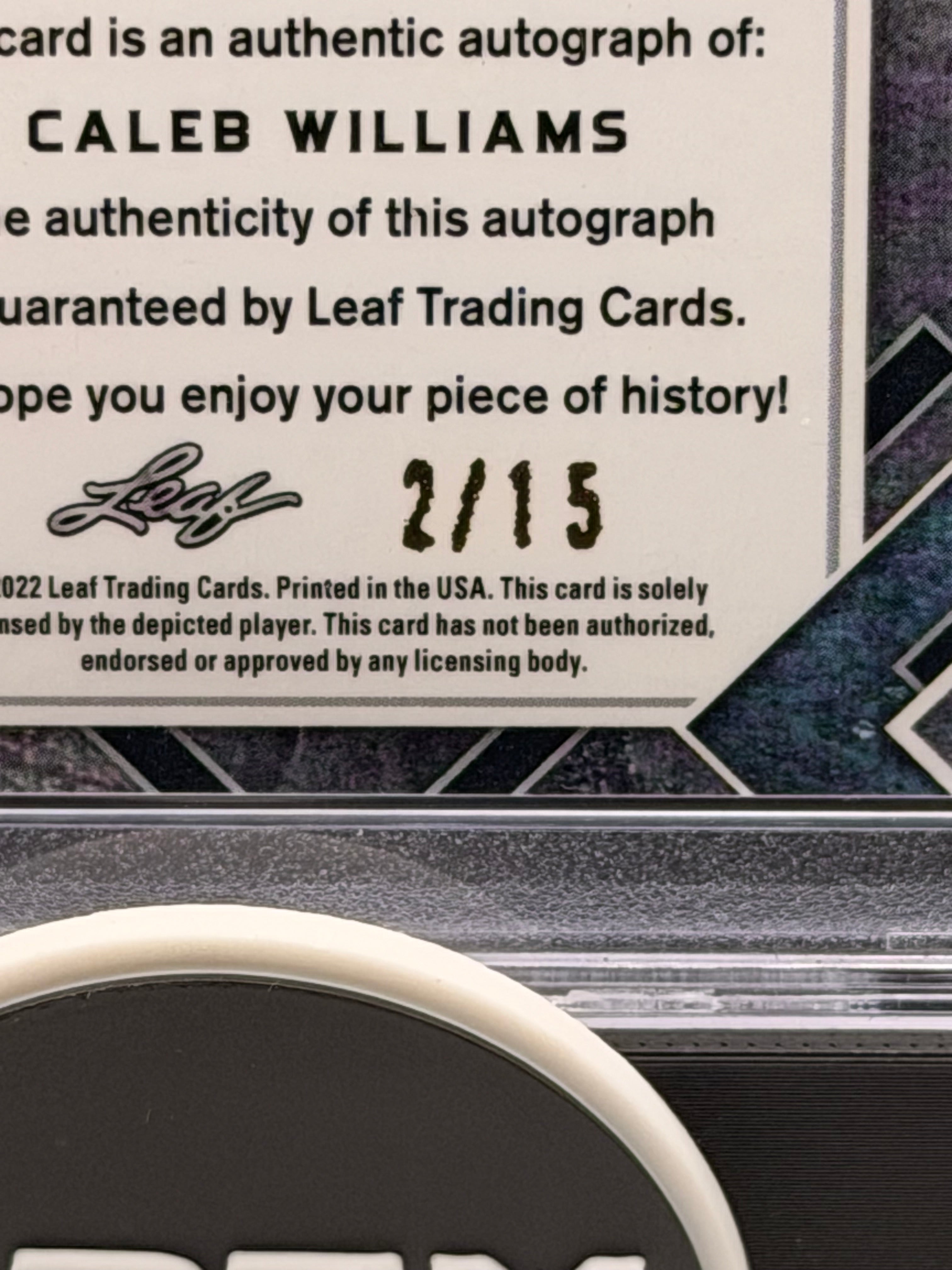 2022 Leaf Metal Draft Autographs Caleb Williams /15