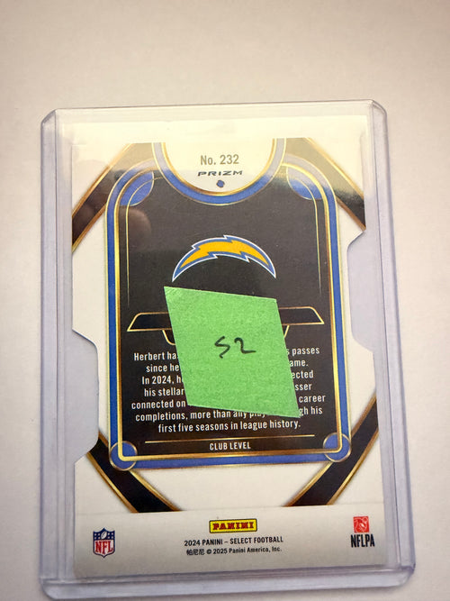 2024 Panini Select Justin Herbert Club Level – Los Angeles Chargers base level.