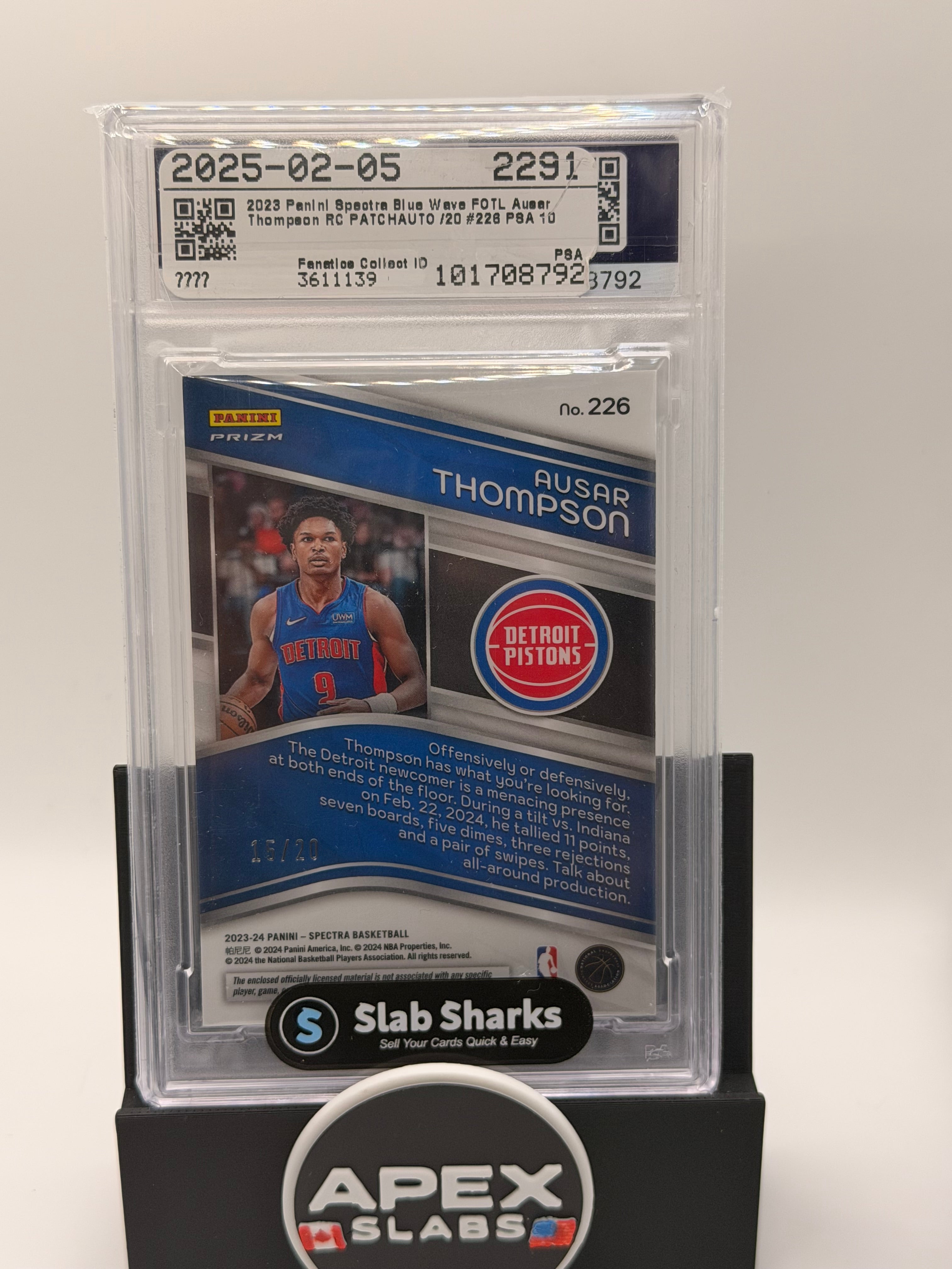 2023 Panini Spectra Ausar Thompson patch auto /20