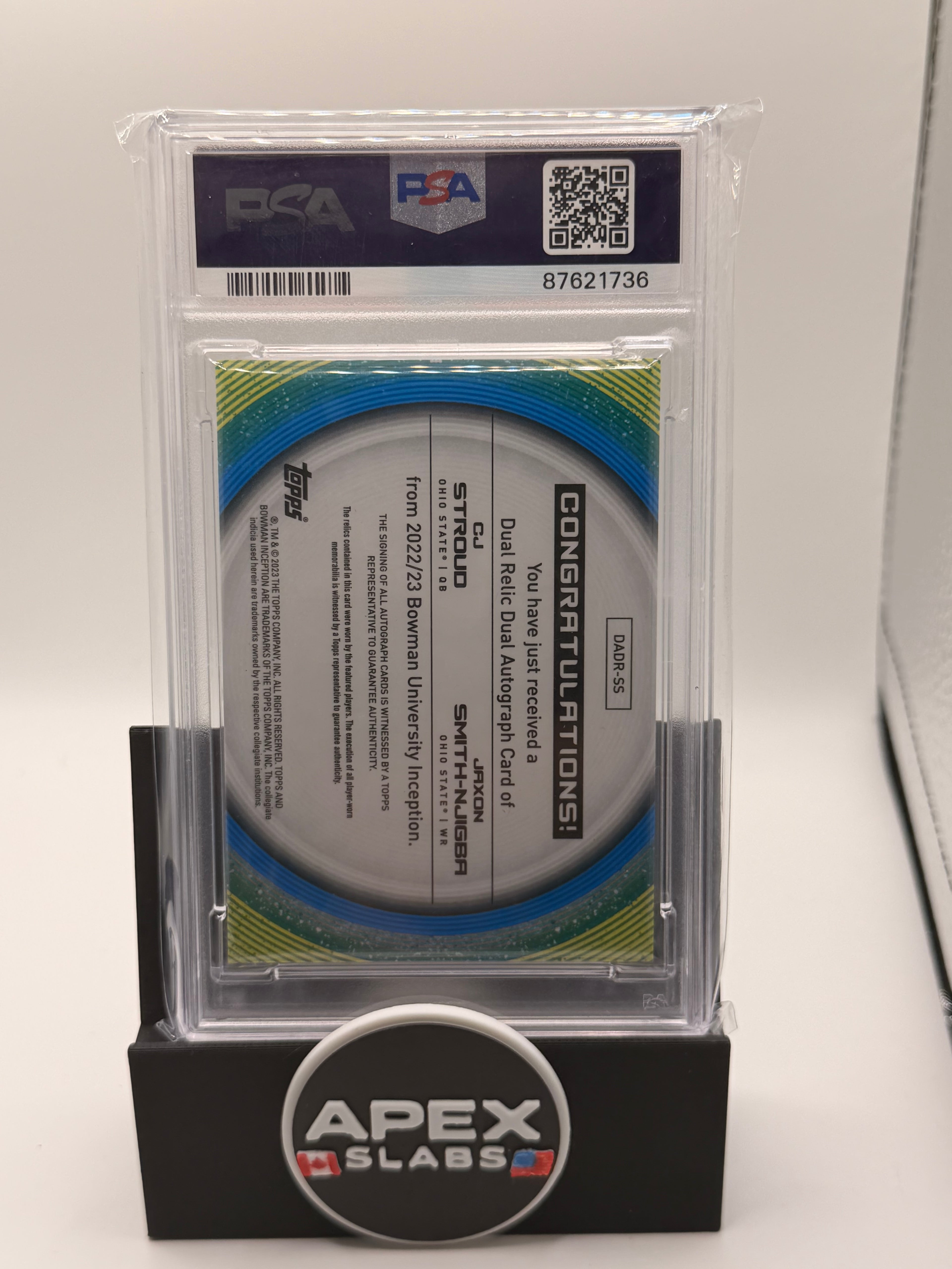 2022 Bowman University Inception Dual Autograph Relics Stroud / Smith-Njigba