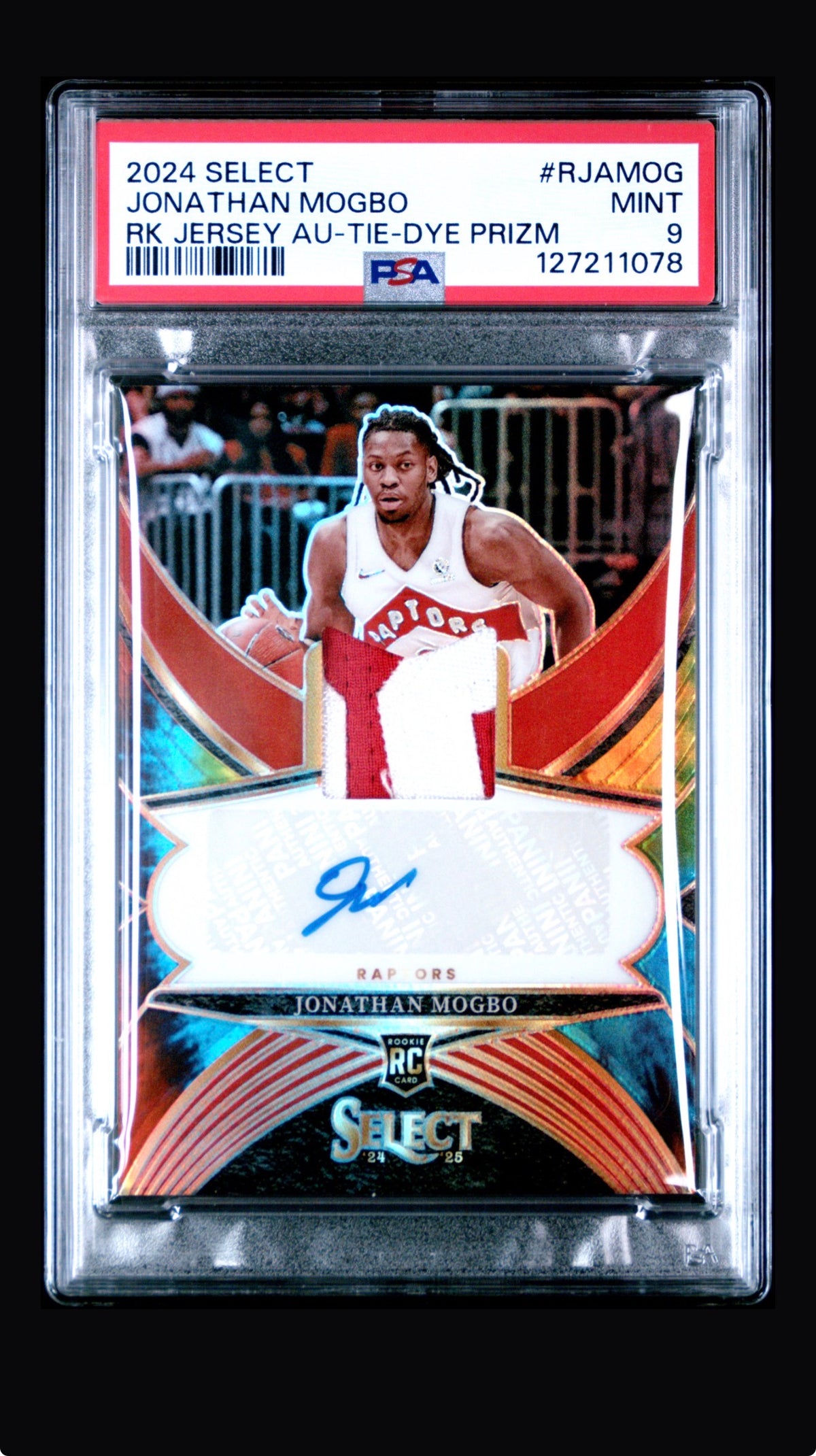 2024 Panini Select Rookie Jersey Autographs Jonathan Mogbo PSA 9