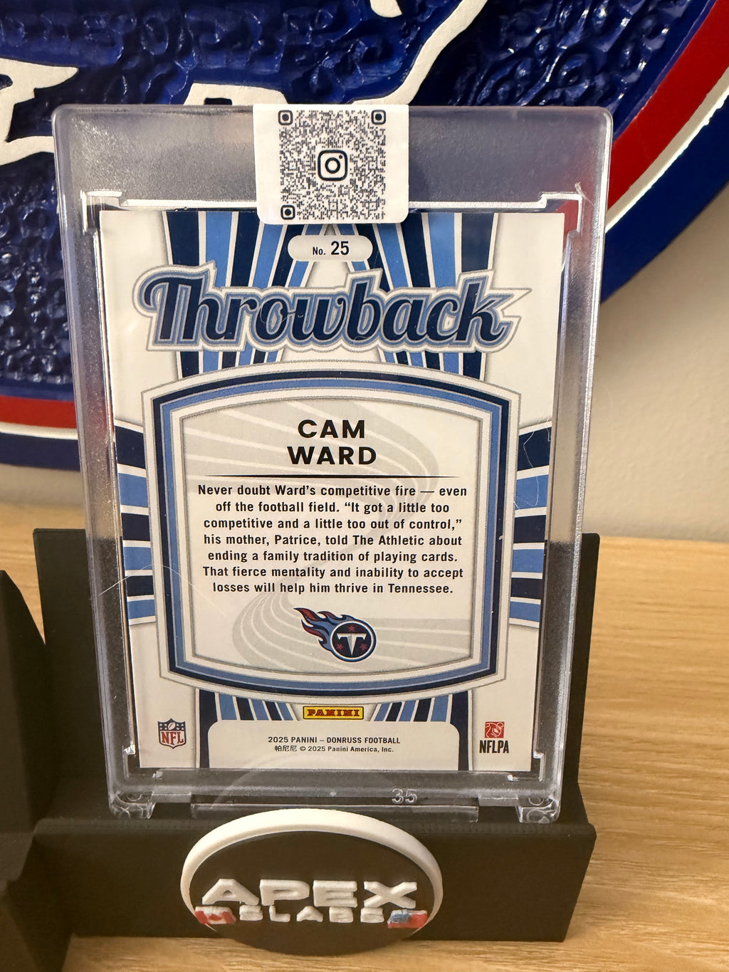 2025 Panini Donruss Throwback Cam Ward #25 Tennessee Titans
