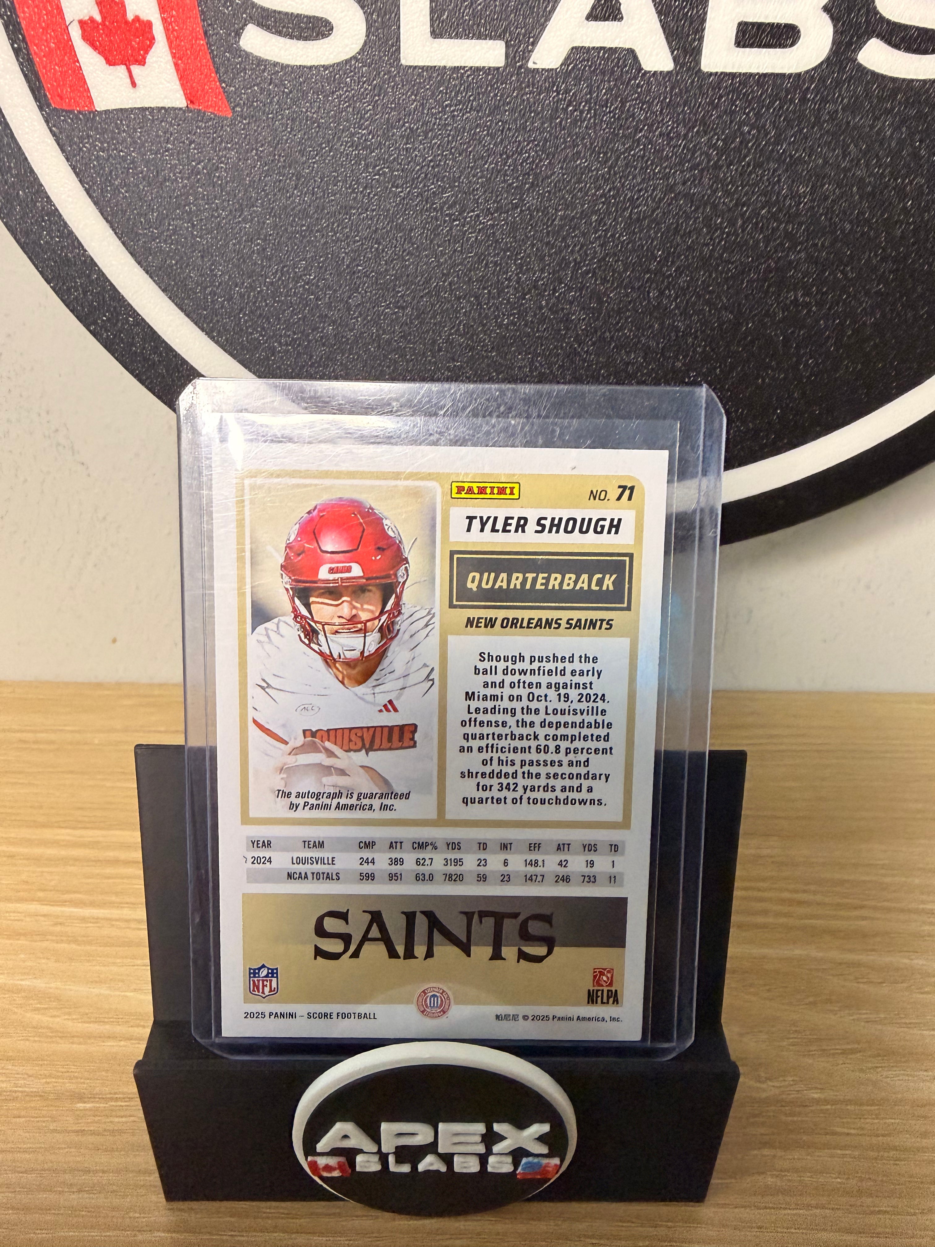 2025 Score Tyler shough #71 auto