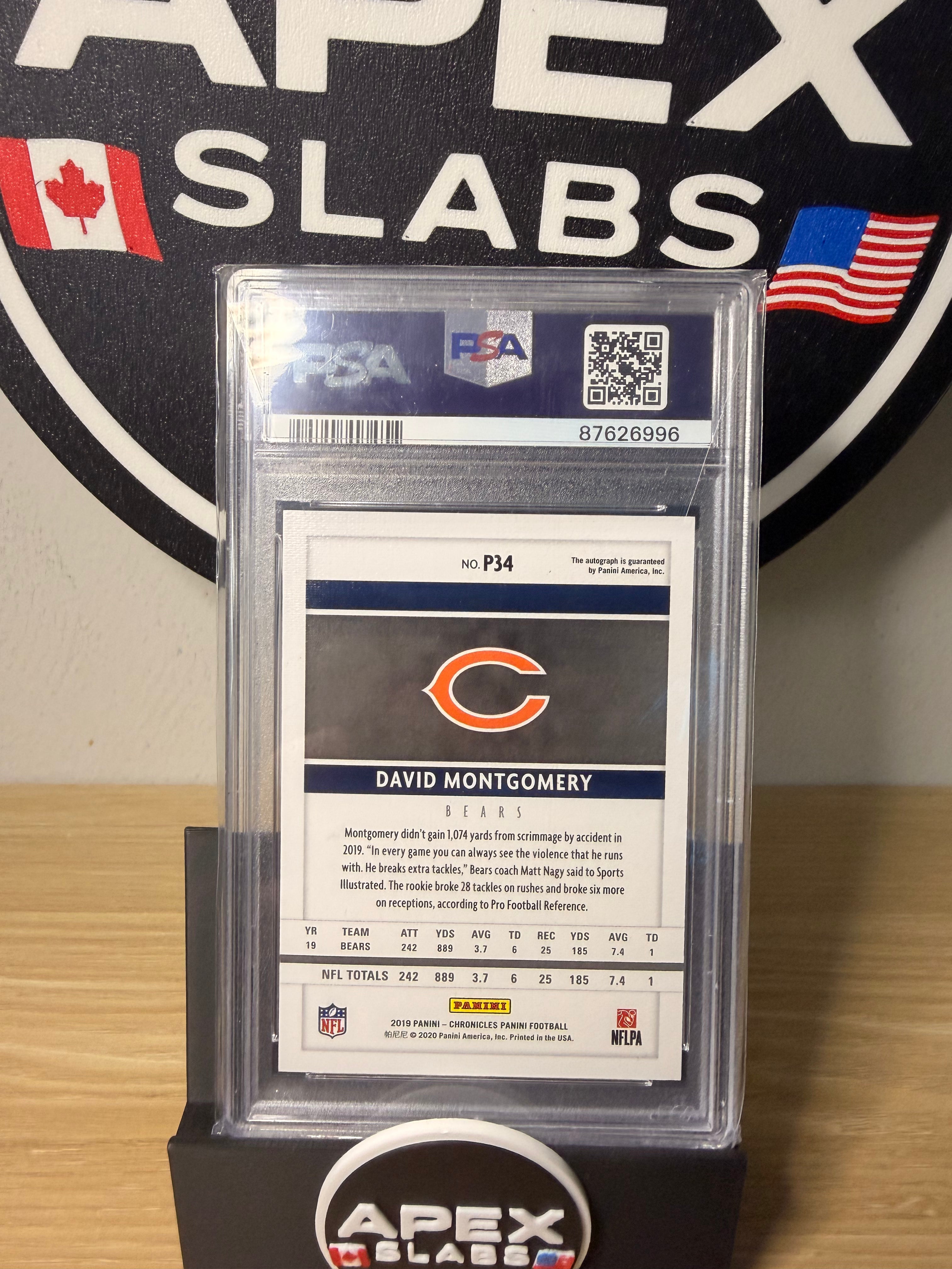2019 Panini Chronicles Panini David Montgomery #P34 auto /50