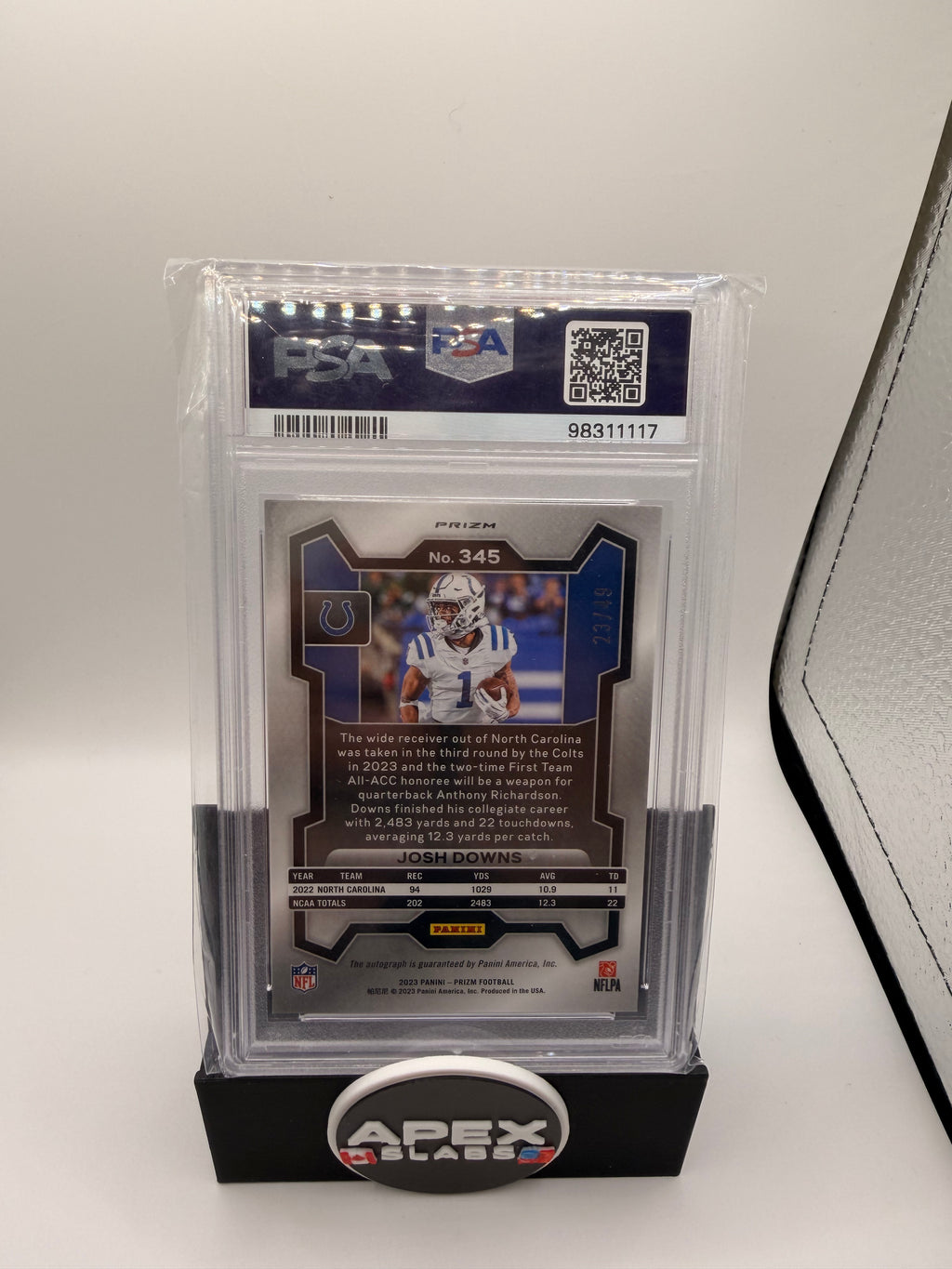 2023 Panini Prizm Josh Downs #345 rookie auto /49
