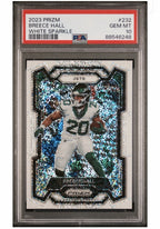2023 Panini Prizm Breece Hall #317 White Sparkle PSA 10 pop 5