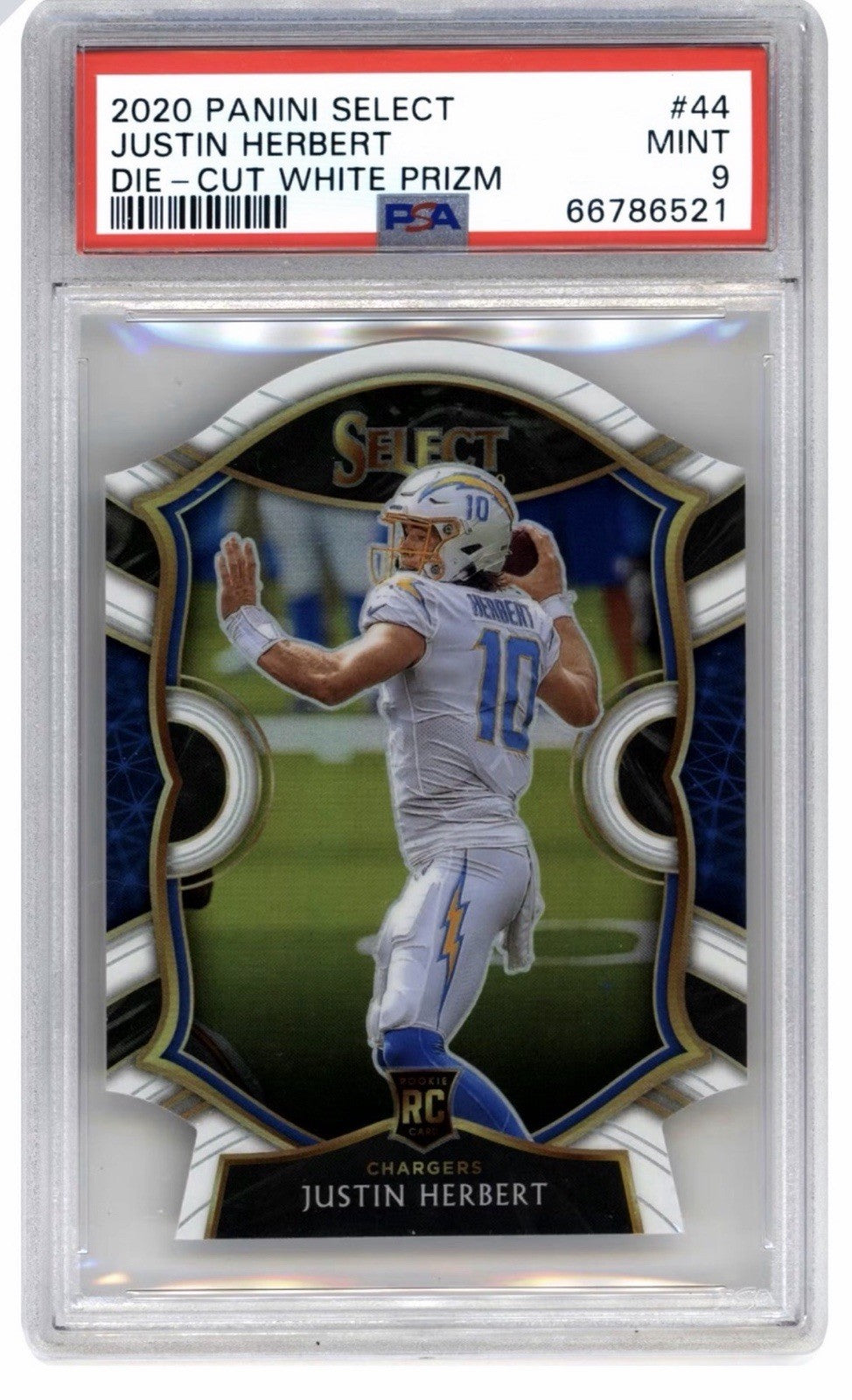 JUSTIN HERBERT DIE - CUT WHITE PRIZM